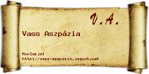 Vass Aszpázia névjegykártya
